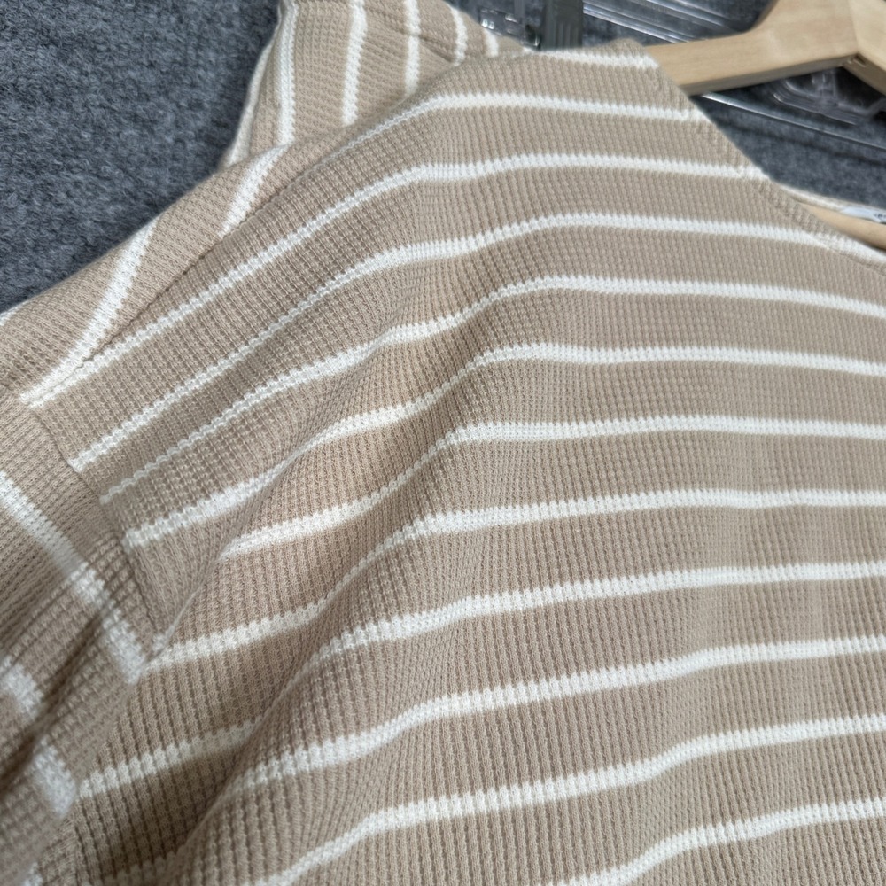 Peace Love World Plus 2X Top and Pant Set Neutral Stripe Waffle Honeycomb Knit - Picture 6 of 16